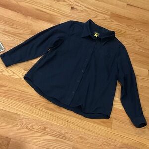 Cabelas men’s Navy Blue flannel button down Shirt eclectic grandpa 2XL cozy warm